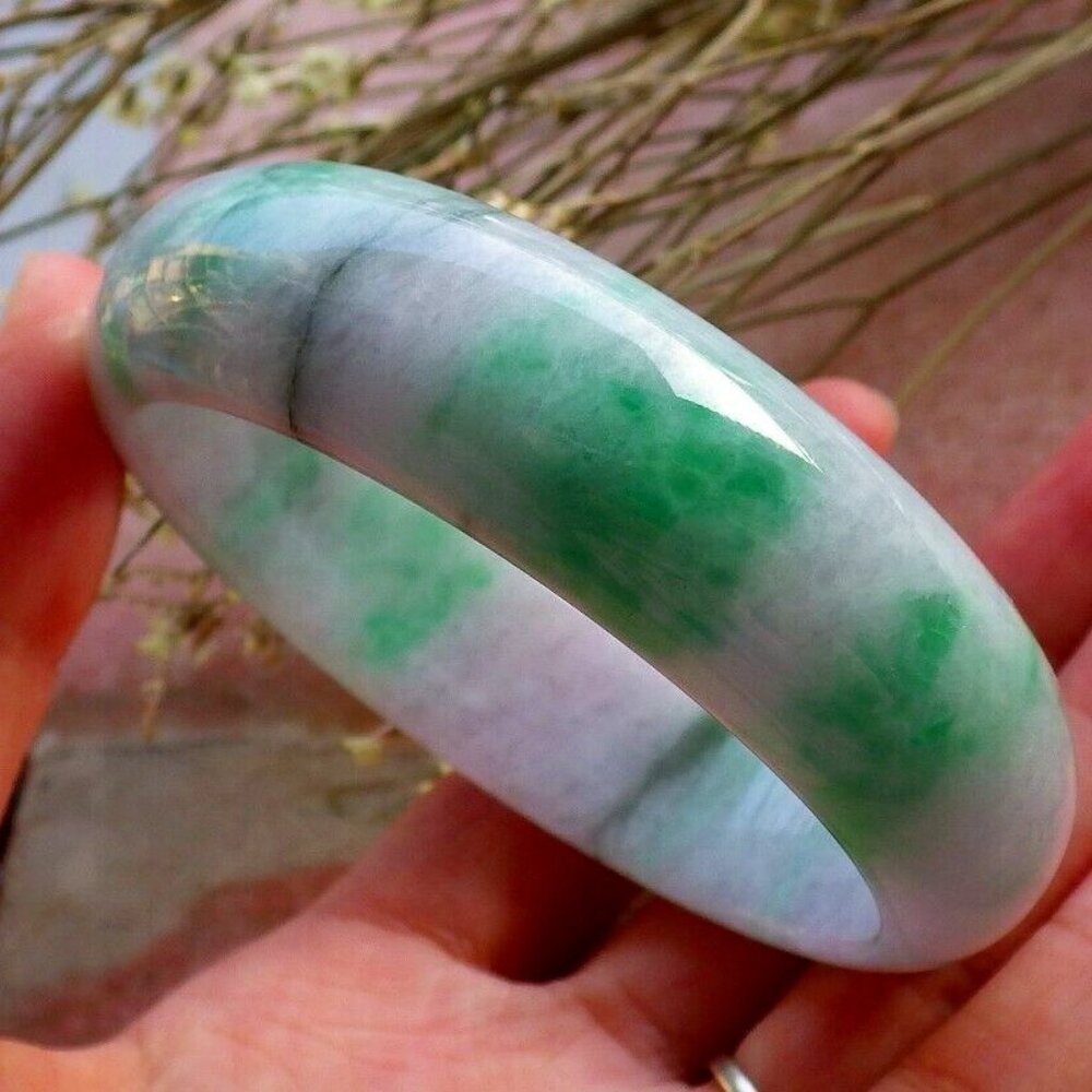 Certified Green 100% Natural A JADE Jadeite Bangle Bracelet 57mm 手镯